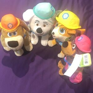 Paw Patrol Stuffed Animals - Orange, White, Blue, Pink